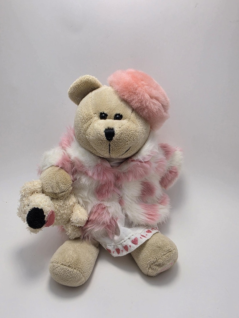Starbucks Coffee Co. 2006 Bearista Valentine Bear with Puppy Pink Hearts (9 inch